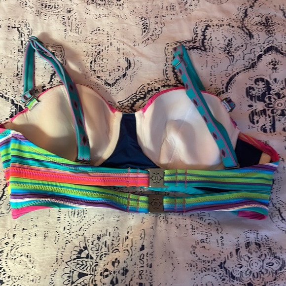 Nanette Lepore Flora Fiesta Long Line Bikini Top Small NWOT - Picture 4 of 4